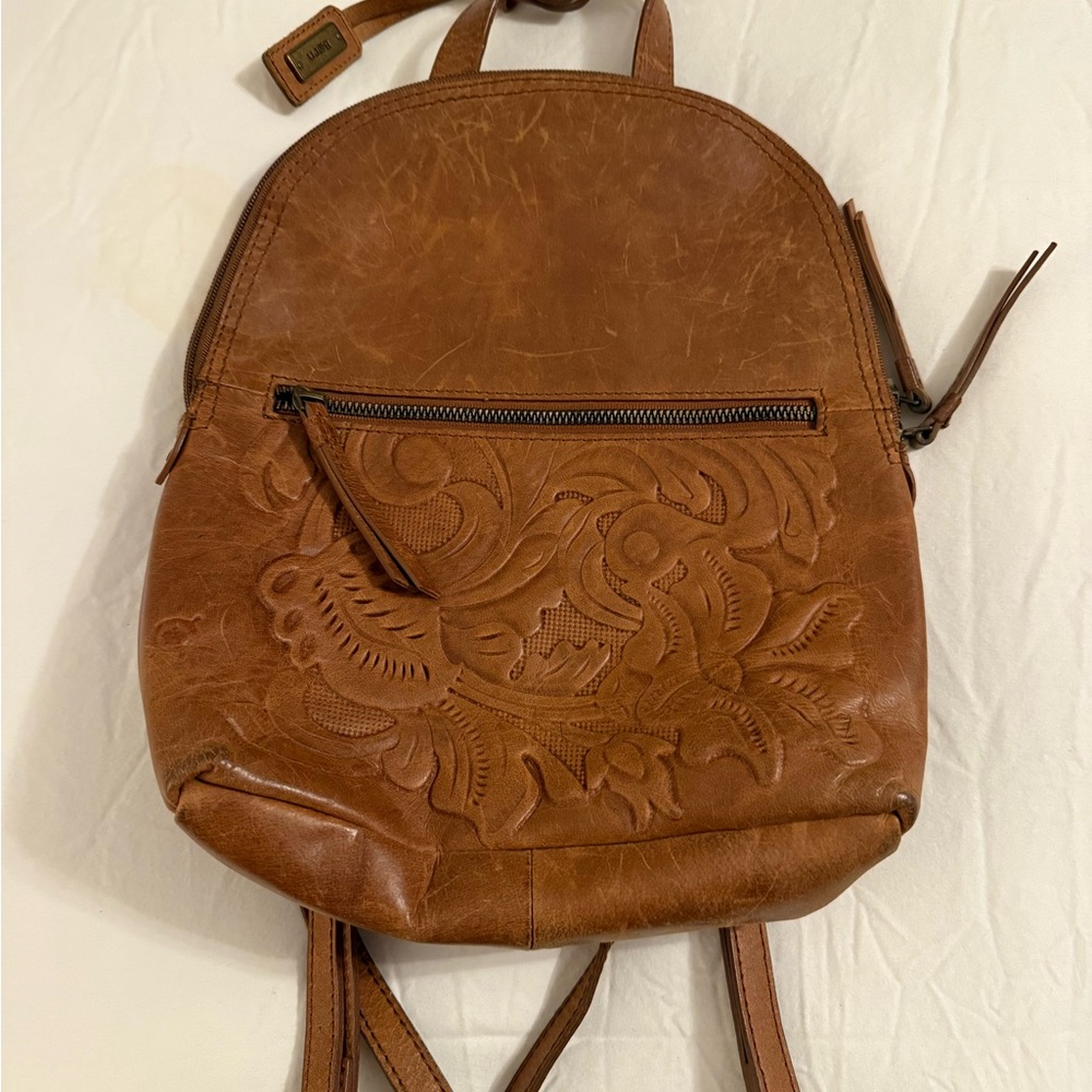 Born Tan Leather Floral Backpack
